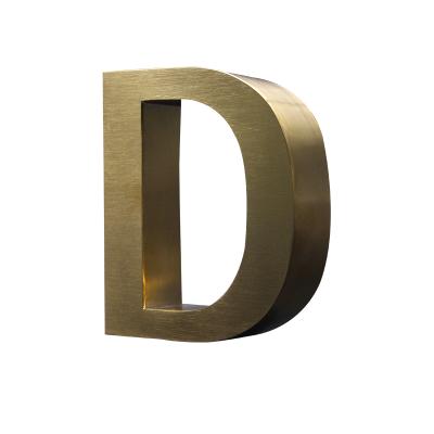 China Suitable for long-term work and easy installation 3d letters gold stainless steel metal letter store company decoration electronic sign wall mounted logo for sale