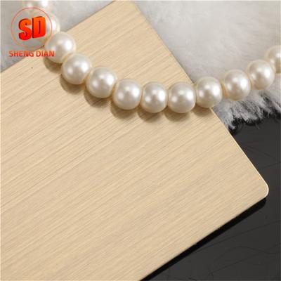 China Decorative Hairline 0.4 To 2.0 Mm Thickness Construction Sus 304 201 Champagne Gold Color Stainless Steel Sheet for sale