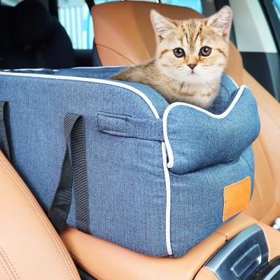 China Waterproof Portable Central Control Dog Car Seat Cat Booster Seat ON Car Armrest Box Booster Kennel Bench Seat Luxury Interactive Pet for sale