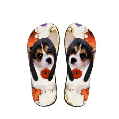 China Custom Bathroom Flip Flop EVA Sole Beach Slippers Logo Slides Sandal Flat Indoor Summer Printing Anti-slippery Sandal for sale