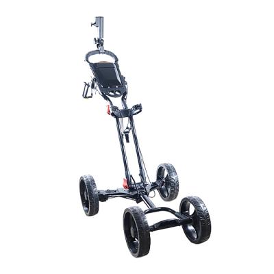 China Aluminum Alloy Justin High Quality Aluminum Frame 4 Wheels Quickly Fold Up & Down Foldable Golf Cart for sale