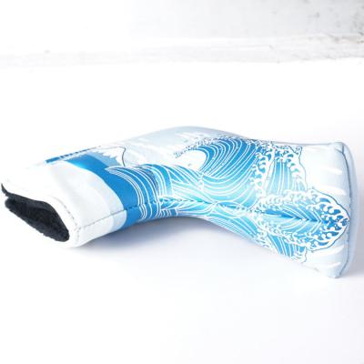 China China factory direct blue geomantic ripple putter golf head cover knitted Gc74 for sale