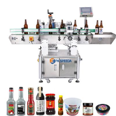 China Electric Driven Automatic Labeler for Oval Beverage Pet Round Glass Coding Bottle Jar for sale