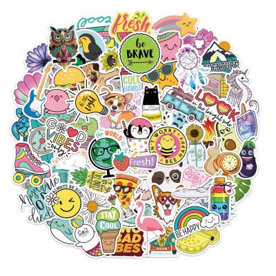 China No Repetitive Sunscreen Waterproof Favorable Price PVC Plastic Cute Stickers For Outdoor Car Stickers Water Bottle Cartoon Waterproof for sale