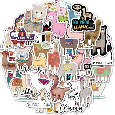 China No Repetitive Sunscreen Alpaca Grass Mud Horse Waterproof Cute Doodle Animal Stickers For Car Luggage Computer Helmet Water Bottle Skateboard Waterproof PVC for sale