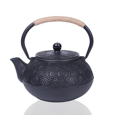 China Sustainable Cast Iron Teapot Tea Kettle With Base And Filter Enamel Coating Cast Iron for sale