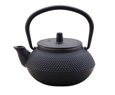 China Sustainable 300ml Cast Iron Teapot With Stainless Steel Filter/HOBNAIL CAST IRON TEAPOT for sale