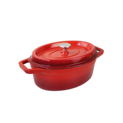 China Sustainable Stock Pot Enamel Cast Iron Oval Soup Pot for sale