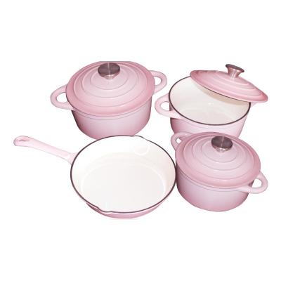 China Sustainable Hot Sale Cast Iron Casserole Enamel Cookware Set for sale