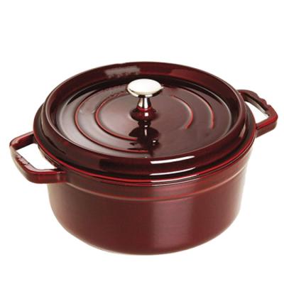 China Sustainable Cast Iron Cookware Stick Casserole Kitchen Casserole Enameled Round Soup Non Cooking Pot for sale