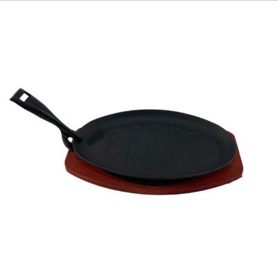 China Hot Selling Wholesale Hotel Room Home Restaurant Kitchen Steak Fajita Sizzling Tray Cast Iron Casserole for sale