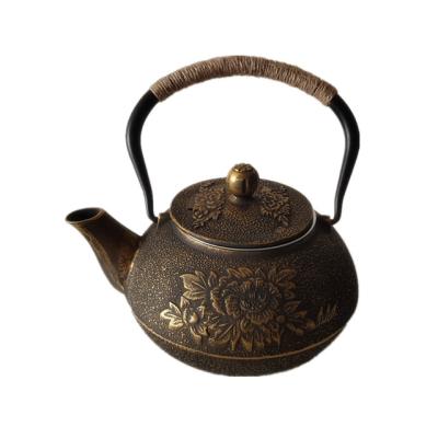 China Sustainable Chinese Enamel Tea Sets Cast Iron Teapot With Strainer for sale