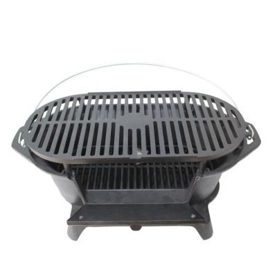 China Easily Assembled Hot Selling Outdoor Camping Portable Durable Cast Iron Carbon Stove Barbecue Grill for sale