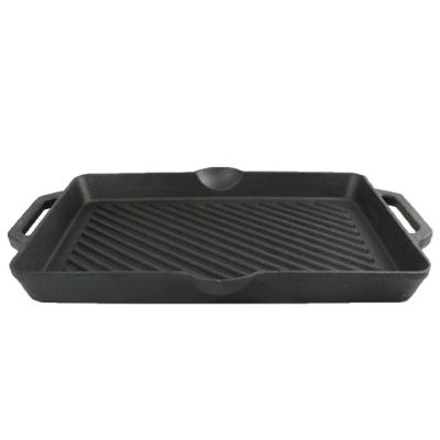 China General Use For Hot Selling Gas And Induction Cooker Large Size Square Cooking Pan Barbecue Accessories Cast Iron Frying Pan for sale