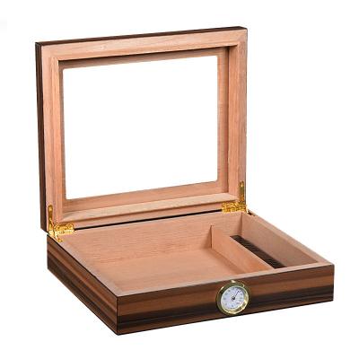 China Portable Cedar Wood Cigar Humidor Box Travel Portable Cigar Storage Case With Humidifier Hygrometer Cigar Accessories Gift For Father for sale