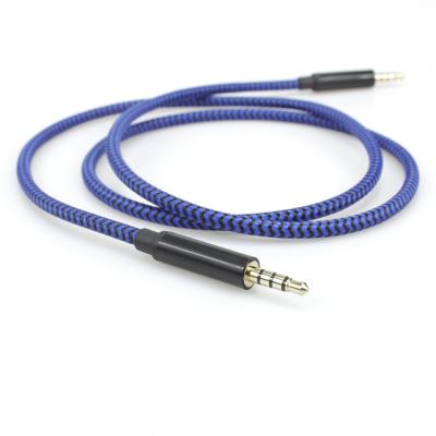 China 26AWG 4core Nylon Braided Speaker Stereo Audio Extension Cable with 3.5mm TRRS Male Connector for sale