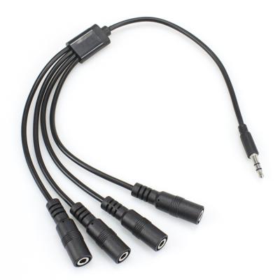 China COMPUTER 3.5mm 1 to 4 Female Male Stereo Audio Splitter Cable for sale