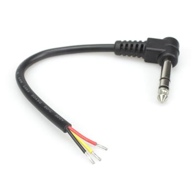 China 20AWG 3core Speaker PVC Jacket Stereo Speaker Extension Cable with 6.35mm TRS Male Connector for sale