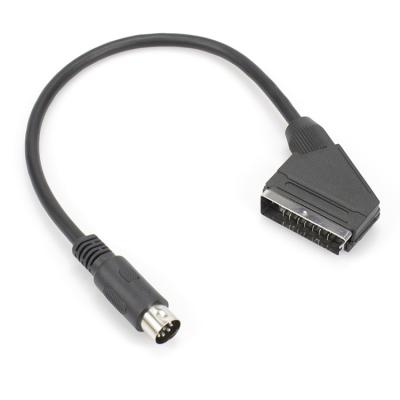 China Multimedia 8 Pin Din Cable Male To Male Extension Scart Cable For DVD Player for sale