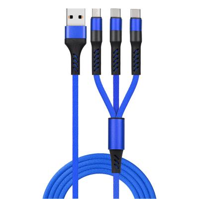 China MP3/MP4 Player 12W 3 in 1 usb 2.0 to 2.4A Micro USB Type-C Phone Cable Charging Cable for sale