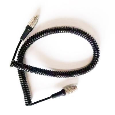 China Hostile Environments 4x24AWG Black TPU Jacket Spiral Cable Assembled Cable Spiral Cable for sale