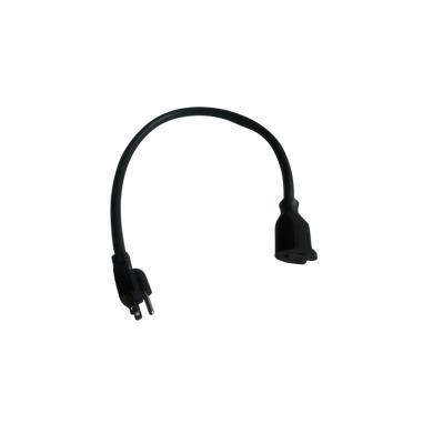 China COMPUTER 16AWG 18AWG 30CM 60CM NEMA 5-15P to NEMA 5-15R Power Extension Cable with Safety Mark on Cable for sale