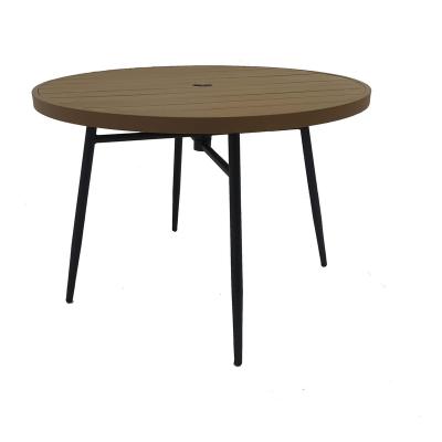 China Best Quality Modern Modern Outdoor Household Furniture Steel Tube Round Dining Wooden Table for sale