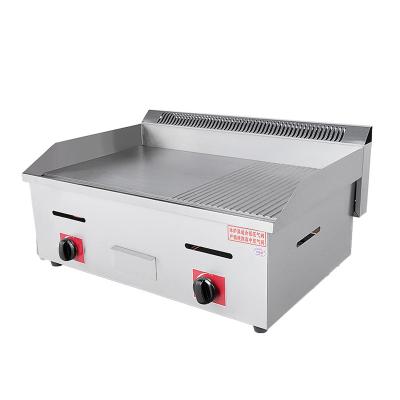 China Large Capacity Commercial BBQ Plate Full Stainless Steel Plate Top Cookies Restaurant Electric Gas Griddle Machine for sale