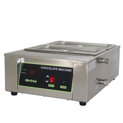 China 2 Tank Electric Chocolate Bakery Crucible Chocolate Snack Factory Double Cylinder Melting Machine for sale