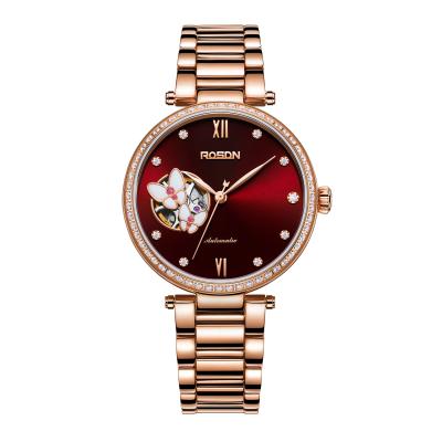 China Power Reserve Rosdn Lady Watches Luxury Mechanical Waterproof Wristwatch Elegant Automatic Women Watch for sale