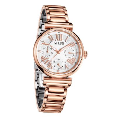 China Women Waterproof Quartz Fashion Movt Leather Strap Watch Stainless Steel Case Elegant Back Lady Quartz Watches for sale