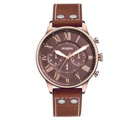 China Original Power Reservation Brand Fashion Watch Madame Quartz Simple Round Leather Strap Couples Watches for sale