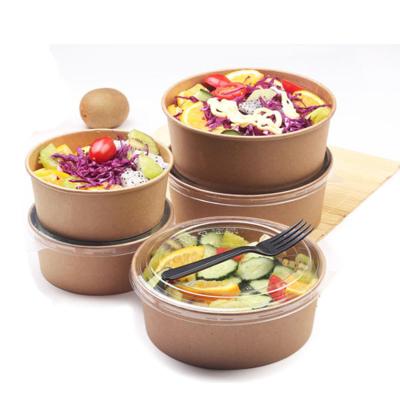 China 100% Biodegradable Recyclable Takeout Noodle Disposable Takeaway Rice Carton Food Wrapping Paper Hot Food Salad Bowl With Pla Lid for sale