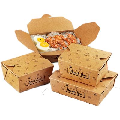 China Hot Selling Recyclable Recycling Boxes For Lunch Meal Rice Fruit Salad Parcel Corrugated Cardboard Takeaway Fast Food Package Paper Box for sale