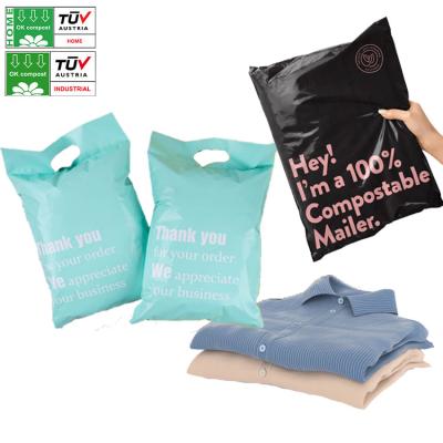 China Custom Eco-Friendly/Bio-Based/Sustainable/Compostable/Factory Based/D2W Printed Eco Friendly Biodegradable Compostable Postage Mailing Mailer Plastic E-commerce Clothing Packaging Poly Bags for sale