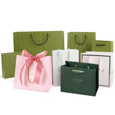 China Small Boutique Retail Carrier Packaging Brand Gift Paper Bags Laminated Recyclable Custom Luxury Cardboard Jewelry Paper Bag With Logo Print for sale