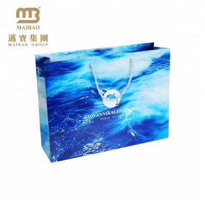 China Recyclable Custom Gift Bags With Your Own Logo Country World Map Organic Gift Packaging Carrier Tote Paper Bags for sale