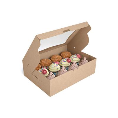 China Recyclable wholesale custom printed personalized reusable clear windowed shaped paper gift package cupcake boxes with inserts for sale