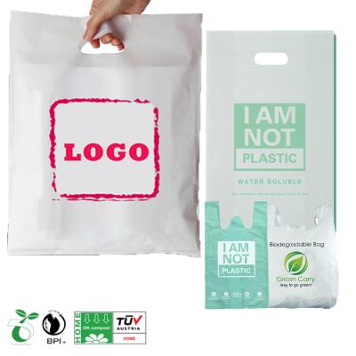 China BIODEGRADABLE single layer laminated custom printing bio heavy duty die cut plastic bags D2w retail shopping bags with own logo for sale