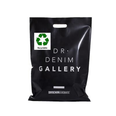 China Oxo Eco-friendly Custom Logo Printed 100% Biodegradable Starch Grocery Gift Packaging Plastic Die Cut Bag for sale