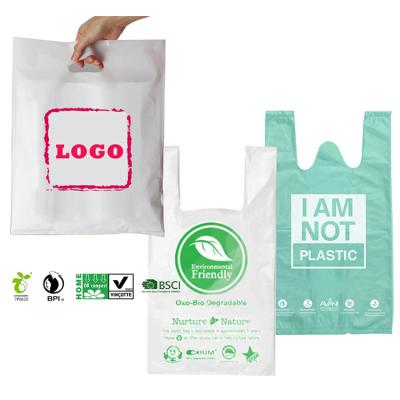 China Oxobiodegradable grocery plastic supermarket organic logo pla eco friendly colorful packaging carry out compostable shopping bag for sale