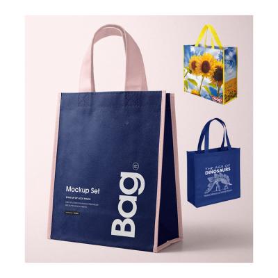 China eco friendly reusable grocery store recycled ecobag pp nonwoven bags laminated non woven fabric carry shopping bag with custom print logo for sale