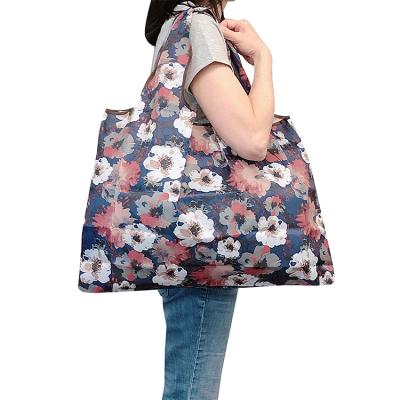 China Polypropylene Nylon Fabric Polyester Waterproof Eco-Friendly Washable Packing Foldable Customer Foldable Compact Shopping Carry Bag for sale