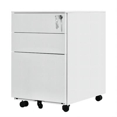 China Pedestals 3 Caster Wheels Metal Modern Mobile Filing Cabinet Mobile Office Furniture Pedestals With Safety Lock for sale