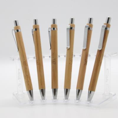 China Promotional Eco-Friendly Custom Logo Wooden Pen With Case Gift Pen Set Stylus Bamboo Ball Pen Set With Box for sale