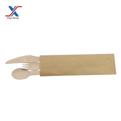 China Stocked Product Disposable Wooden Full Package Paint Simple Full Package Birch Spoon Fork Knife 1000PCS Environmental Protection for sale