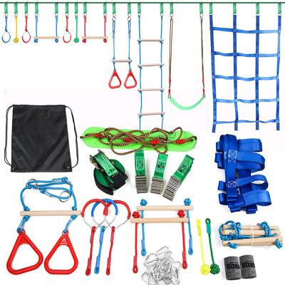 China Durable High Strength Loose Line Slackline Kit Customized Size Obstacle Course Training Sports Slack Line Obstacle Course for sale