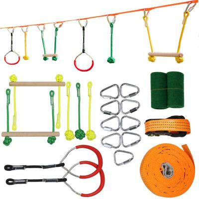 China High Quality Durable Kid Obstacle Course Slackline Loose Line Set Line Tree Protector Kid Warrior Obstacles Strap Training Kit for sale