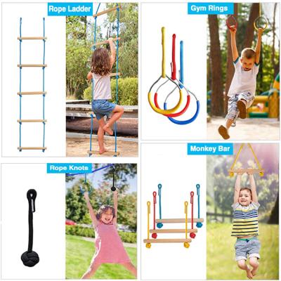 China Good Selling Durable Sports Monkey Bars Playground Equipment Hanging Slackline Course Kit Training Line Ninja Obstacle for sale