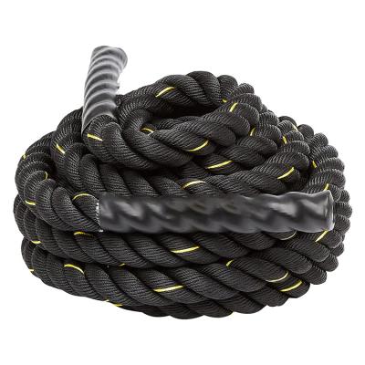 China Heavy Duty Battle Rope Use 30 40 50 Feet Length Gym Commercial High Quality Home Outdoor Workout Rope With Anchor Strap Kit for sale